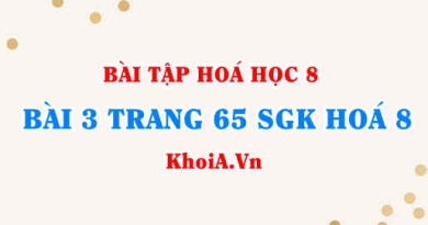 Bài 3 trang 65 SGK Hóa 8: Mol, Khối lượng mol, Thể tích mol